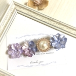 グラデーションフラワーヘアクリップ　紫陽花カラー
