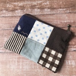 パッチワーク風の刺繍ポーチS【ノーマル】