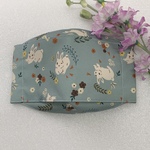 【送料無料】大臣マスク・立体折り上げマスク　Flora rabbit♪ブルー