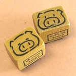 ぶたさん 顔2個セット・ゴム版はんこ