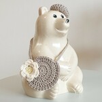 【5/14(日)21時〜再販】ポンポンベレー帽、サークルポシェット、お花ブローチの3点セット