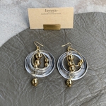 879.クリアリングと金の粒々ピアス lensa