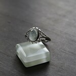 再販　モスアクアマリン　アンティークデザインリング　SILVER925