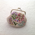 【再販】リネンと刺繍の野の花がま口3