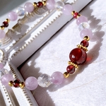 美麗＊アルマンダインガーネット×ラベンダーアメジスト パワーストーンブレスレット 天然石