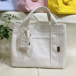 トートバッグ　キナリ（生成り）　帆布　ミニトート　ミニチュアトートチャーム付き　
