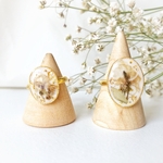 SALE【2点セット】淡い花のゴールドレジンリング