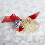 お花かわいい麻帽子（S）完成品