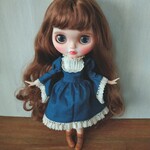 254.※ブライスアウトフィット※青の姫袖クラシカルワンピース 