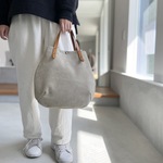 【2022再販】牛床ベロアと極厚オイルヌメの丸型トートバッグ S-size【ビアッカ】