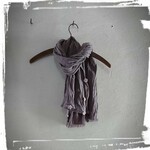 50%off🕊️グレーパープルストール  くすみカラー ワッシャー加工 