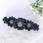 麻糸のひまわりバレッタ   バレッタ8cm