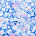 USAファブリック　Water Lilies Dots Blue