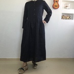 　ネイビーリネン❤︎ウエストタックOP