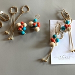 組み合わせ自由♢turquoise×wood♢l earring or pierce