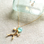 Coral Branch Ocean Necklace  *14kgf* カルセドニー