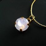 スワロフスキーのひとつぶネックレス　金×ＲＷＯ_201