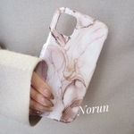 スマホケース 現品 iPhone11 アルコールインクアート ピンク ブラウン