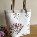 リネンと刺繍のトートバック　Мサイズ　再販