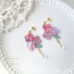 K16GP＊紫陽花のしずく＊パープル＊ピアス