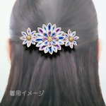つまみ細工 バレッタ(青系)