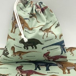 再販★給食袋&ランチョンマットセット★ 恐竜 男の子 ブルーグリーン