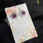 yuka様専用★ピンクフローライト シルバーフープホールピアス