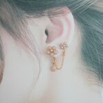 　ほんのりピンクふっくり桜　２ホールピアス WSn-02