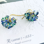 No.197  ワンコイン時々＋㌁  ブルー紫陽花小ぶりピアス