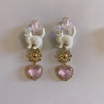ねこちゃんのビジューピアス