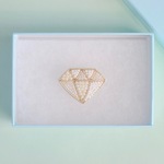 ビーズ刺繍の宝石ブローチ(ダイヤモンド)