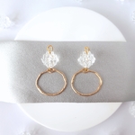 再販！　"氷の様に涼しげに…"　クリア×gold　大人めモードピアス／イヤリング