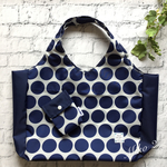 エコバッグ　ドット柄　(ネイビー) Lサイズ