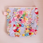 ［送料無料］ラブリー*°♡がたくさん詰まった　こだわり　ファンシー　レトロアニマル　シャカシャカポーチ［一点物］