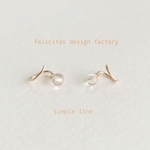 14kgf ：天然石のまきつくピアス：クリスタル