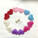 ★全6色★あったか起毛のプチハートのピアス★起毛ふんわり★キャッチパール付き★オプションあり