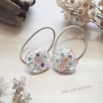 新作 ❁⃘【Baby&Kids】ころんと可愛いドライフラワーのツインヘアゴム(大)