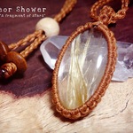ﾟ*✩‧₊˚Meteor Shower｡:.ﾟ⋆*ルチルクオーツマクラメペンダントﾟ*✩‧₊˚