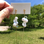 【clear × pearl】bubble beads × chain pierce / earring
