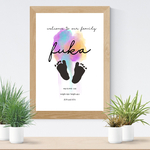 命名　足形アート　名前入り　ハーフバースデー　1歳用変更可能です