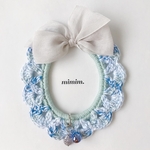 【再販】Shabby blue candy フリルレース首輪  [f-044]
