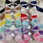 再販×4♡ 2個 セット♡ 繰り返し使える！ ビジュー と サテン レース リボン の キッズ ベビー ヘアゴム ヘアクリップ フォーマル プリンセス 夢かわ ロリータ 推し活 プリンセス