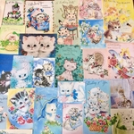 (再販×23)ニャンコの紙モノセットU＊コラージュ素材＊コラージュペーパー＊ジャンクジャーナル