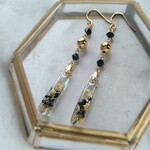 【再販2】Gold×Black　フラワーピアス/イヤリング