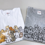 Tシャツ　たくさんの犬達柄