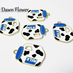 【D-0336】5pcs　ミルク瓶　28×20mm　ホワイト　チャーム