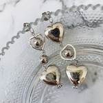 ❃◦○メタルシルバーハートピアス/イヤリング＊P190602❃◦○