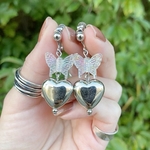 𝟙𝟛(𝔽ℝ𝕀)𝟙𝟡:𝟘𝟘~ℕ𝔼𝕎❤︎オーロラバタフライ×シルバーハートピアス/イヤリング＊P201113