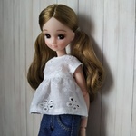 リカちゃん 服 ブラウス トップス アウトフィット 白 シャツ 単品