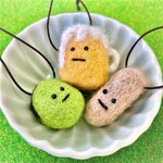 晩酌ストラップ3点セット かわいい 羊毛フェルト ストラップ キーホルダー チャーム
